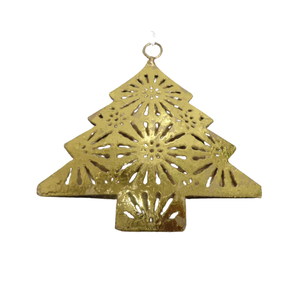 Decoración navideña hecha a mano de hierro X Mas Tree Gold Foil Adorno navideño colgante para decoración del hogar personalizado - Product Image 4