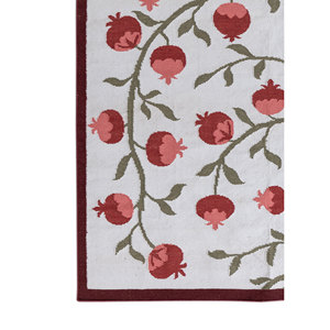 Alhambra Ivory - Alfombras de lana planas tejidas a mano con diseño floral de diamantes, alfombras rectangulares de yute para el hogar, dormitorio, pasillo - Modelo ADWL-13305 - Product Image 4