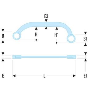 ประแจวงแหวนแบบออฟเซ็ตครึ่งวงกลม Facom Metric - Product Image 2