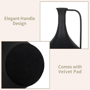 Elegant Matte Black Metal Flower <b>Vase</b> for Stylish Floral Arrangements Sleek and Modern Metal Flower <b>Vase</b> for Contemporary Decor - Product Image 5
