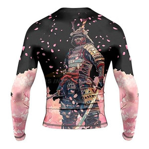 Haute qualité Rash Guard chemise personnalisé imprimé Compression haut Durable tissu extensible surf maillots de bain MMA BJJ Fitness Rash Guard - Product Image 3