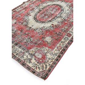 Tapis en laine noués à la main de grande taille, style vintage, motif médaillon rouge et orange, pour salon ou couloir - Pae-2334 - Product Image 2