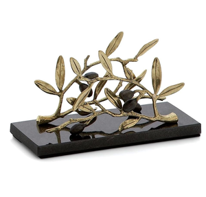 ที่ใส่กระดาษทิชชู่หินอ่อนและทองเหลืองงานฝีมือดีไซน์ใบไม้แบบตั้งล่าสุดกระจกขัดเงาในราคาไม่แพง - Product Image 5