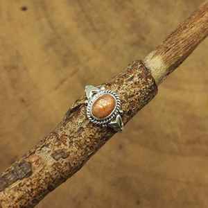 Magnifique bague en argent sterling 925 martelé lunette délicate réglage de pierre de soleil pierre précieuse diamant léger bijoux bohème - Product Image 2