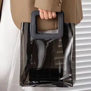 Tiktok Hot Selling Custom New Pvc Bag Transparent Tote Bags Wedding Gift Packaging Plastic Bags