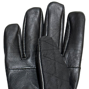 Gants en cuir matelassé noir avec fermeture à pression Doigts entiers Hiver Coupe-vent Vente en gros Logo personnalisé Mode masculine Gants de conduite - Product Image 5