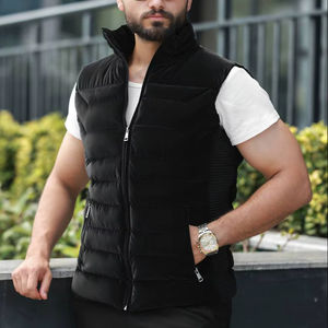 Chaleco Acolchado Informal para Hombre, Talla Grande, Cortavientos, Cómodo, Elegante, Relleno de Micro Gel, Cuello en V, Cierre de Cremallera Corta, Invierno - Product Image 1