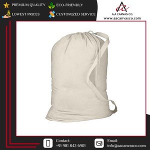 Bolsas de lona con cordón de algodón de color crema sostenibles ecológicas de calidad superior en todo el mundo hechas en la India - Product Image 2