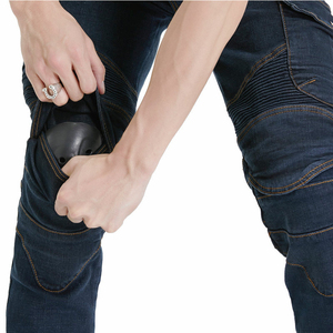 Durable Breathable <b>Mens</b> Denim Biker Pants with Protective Features Quick Dry for <b>Work</b> Safety and Heavy-Duty Riding - Product Image 6