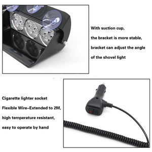 A80 S14 Feux stroboscopiques automobiles 12 <span class=keywords><strong>LED</strong></span> Rouge et bleu Aspiration <span class=keywords><strong>Clignotant</strong></span> Rappel <span class=keywords><strong>central</strong></span> pour voitures et SUV 12V - Product Image 4