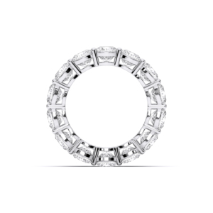 Anillo de banda de eternidad de 10,00 quilates, Diamante de corte de cojín de moissanita de quilates, hecho a mano en platino para ella - Product Image 3