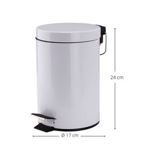 Contenedor de basura de 3 litros con pedal, fabricado en acero MSV, 16.5 x 25 cm - Product Image 3