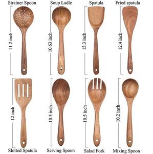 Cuillères de cuisson en bois de manguier avec surface lisse et tailles personnalisées Ensemble de cuillères en bois d'acacia avec polissage sans danger pour les aliments pour un usage quotidien en cuisine - Product Image 2