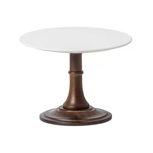 Soporte de pastel de madera hecho a mano de diseño moderno Color Natural Precio bajo Soporte para servir magdalenas para el hogar Forma redonda pulida - Product Image 4