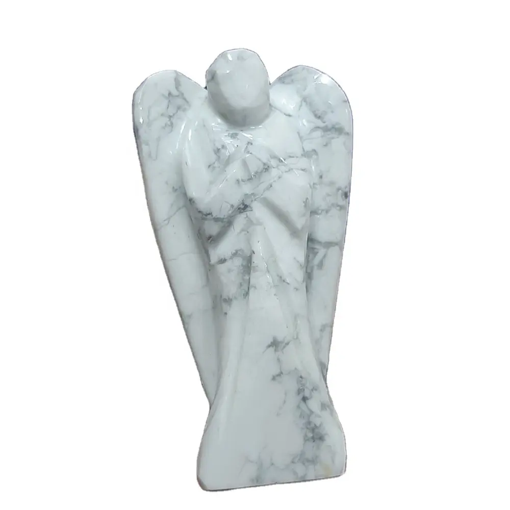 Yüksek kaliteli Howlite kristal melek sakinleştirici taş Guardian melek şifa kristalleri Howlite melek toplu Lot mevcut