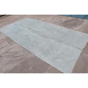 Alfombra Turca Grande, Alfombra Vintage de 5.6x11.1 pies, Alfombra Azul de Lana Marroquí - Product Image 3