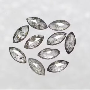 Chic Natural Salt & Pepper Marquise Diamond 4,0X2,0mm Corte de pera para tu elegante par de pendientes - Product Image 1