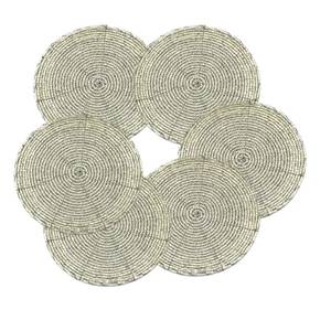 Posavasos con cuentas hechos a mano, posavasos clásicos con respaldo de poliéster (4x4 pulgadas) Iglesia y regalos religiosos portátiles - Product Image 2