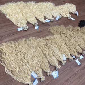 COULEURS TENDANCE SUPÉRIEURES: Extension de cheveux humains vietnamiens ondulés naturels 613 couleurs trame mécanique de haute qualité - Product Image 3