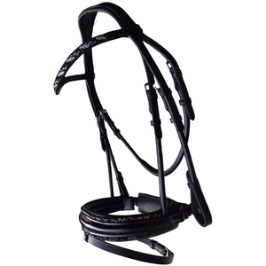 Bride équine en cuir roulé pour chevaux Bandeaux équestres confortables avec cristaux et muserolle Équipement de cheval de course d'équitation - Product Image 5