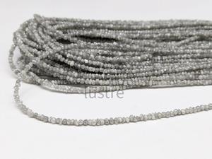 Cuentas de diamantes blancos naturales sin cortar, regalo hecho a mano en bruto, virutas de diamantes grises, cuentas de piedra larga, cuentas de Joyería de diamantes - Product Image 5