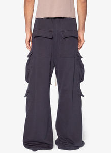 Custom Made Solid Color Loose Fit Long Drawstrings Stacked Sweat Pants 100% Cotton French Terry Wide Bottom <b>Cargo</b> <b>joggers</b> - Product Image 4