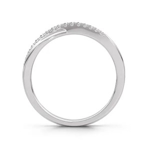 Bague de mariage demi-éternité en diamant de laboratoire de 1 carat de taille ronde Bague de fiançailles en or blanc 14 carats D couleur VS2 clarté - Product Image 3