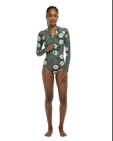 2025 Custom Compressie Spandex 1-delige Uv Beschermde Bikini Badmode Voorkant Halve Rits Oem Gesublimeerd Logo Print Beach Gym