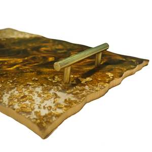 Ensemble de sous-verres de plateau de service floral en résine de designer fait à la main personnalisé de haute qualité pour la maison et le restaurant en Inde - Product Image 4