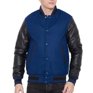 Custom Letterman Varsity <b>Jackets</b> 100% Wool Navy Body Genuine Leather Sleeves Winter Wear <b>Smart</b> and Stylish <b>Men's</b> <b>Jackets</b> - Product Image 5