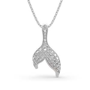 Collier Jeulia « Dansant au clair de lune » en argent sterling avec zircon, motif queue de sirène – Cadeau idéal - Product Image 1