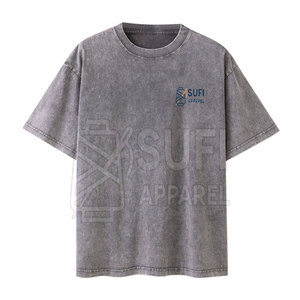 เสื้อยืดผู้ชายแบบย้อมสีเอซิดสำหรับใส่กลางแจ้ง ผ้าฝ้าย 100% ถัก ระบายอากาศ แห้งเร็ว ปรับแต่งได้ - Product Image 1
