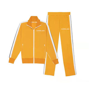 Trajes deportivos ajustados personalizados para hombre 2 piezas con cremallera completa impresa 100% algodón diseño liso - Product Image 1