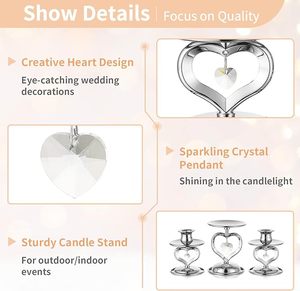 Portavelas de plata para velas cónicas de pilar de metal - Product Image 2