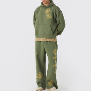 Chándal de invierno 2026 para hombre con bordado frontal y trasero, estampado en las mangas, efecto desgastado, antibacteriano, forro polar interior y capucha desmontable - Product Image 6