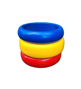 Conjunto de Brazaletes de Resina Coloridos y Modernos, Rojo, Amarillo y Azul, de Primera Calidad, Elegantes y Lindos, Joyería Unisex para Boda, para Mujer - Product Image 2