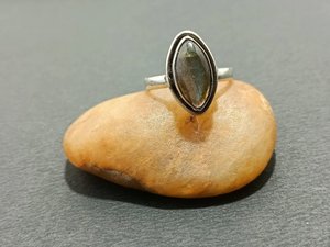 Anillo de Plata de Ley 925 hecho a mano, labradorita azul Natural, forma de marquesa, compromiso de boda, piedras preciosas para hombres y mujeres - Product Image 2