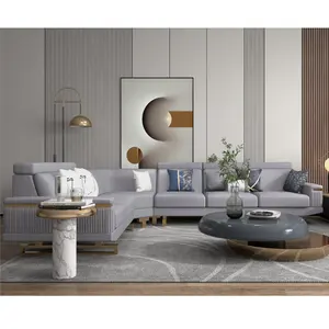 Precio directo de fábrica, nuevo diseño, sofá de esquina convertible para Hotel, Villa, sofá de cuero, personalizado, su propio diseño, sofás de sala de estar