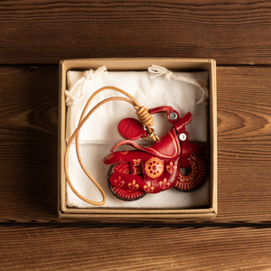 <span class=keywords><strong>LLavero</strong></span> de cuero rojo para motocicleta, <span class=keywords><strong>llavero</strong></span> hecho a mano de cuero genuino, elegante abalorio de motocicleta para bolsos o regalos - Product Image 6