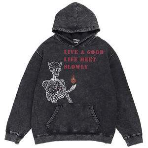 Haute qualité lavage à l'acide personnalisé Vintage lavage à l'acide sweat à capuche lourd pour hommes 100% coton français éponge hiver sweats à capuche surdimensionnés - Product Image 5