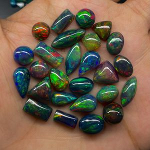 Lote de cabujón de ópalo negro de buena calidad Multi Flashy Opal Cabochon, forma mixta Black Welo Opal para la fabricación de joyas - Product Image 4