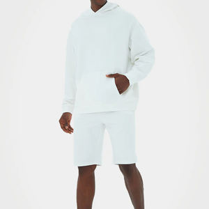 เสื้อสเวตเตอร์คอตตอนผสมสำหรับผู้ชายเสื้อฮู้ดกระเป๋าขนแกะสีทึบแบบกำหนดเองสำหรับฤดูหนาวขายส่ง - Product Image 5