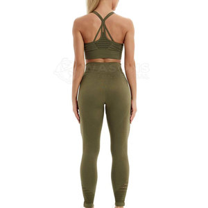 Ensemble de yoga sans couture de haute qualité pour femmes, 2 pièces, vêtements de sport confortables pour la gym - Product Image 6