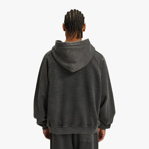 Pull à capuche en molleton unisexe sweat à capuche pour hommes sweat à capuche pas cher par sublimation lavé à l'acide - Product Image 6