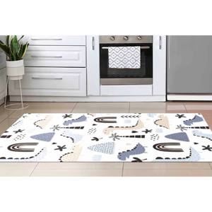 Tapis dinosaure : Décoration de chambre d'enfant bleue, tapis antidérapant, tapis doux non tissé - Product Image 3