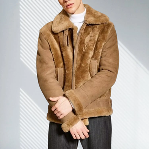 2025 Veste Sherpa d'hiver formelle enduite tendance avec logo avant pour hommes - Product Image 1