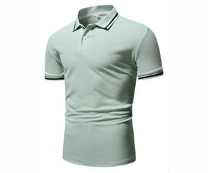 Polo de algodón 100% para Golf, Jersey transpirable de manga corta, diseño bordado de Tela con estampado de descarga de patrón sólido - Product Image 3