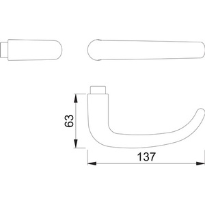 HOPPE Door Handle Hole Part 1301 Aluminum F1 Natural Color Square 8mm DIN Left/Right Product Category <b>Hooks</b> & <b>Rails</b> - Product Image 3