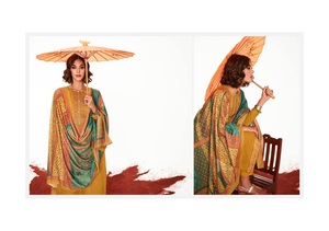 Pure Jam Satin con cuello exclusivo y bordado Damian trabajo con dupatta de impresión digital - Product Image 4