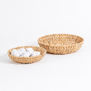 Panier de rangement peu profond de la meilleure qualité, tissage à la main, paniers en jacinthe d'eau naturelle, prix bas - Product Image 5